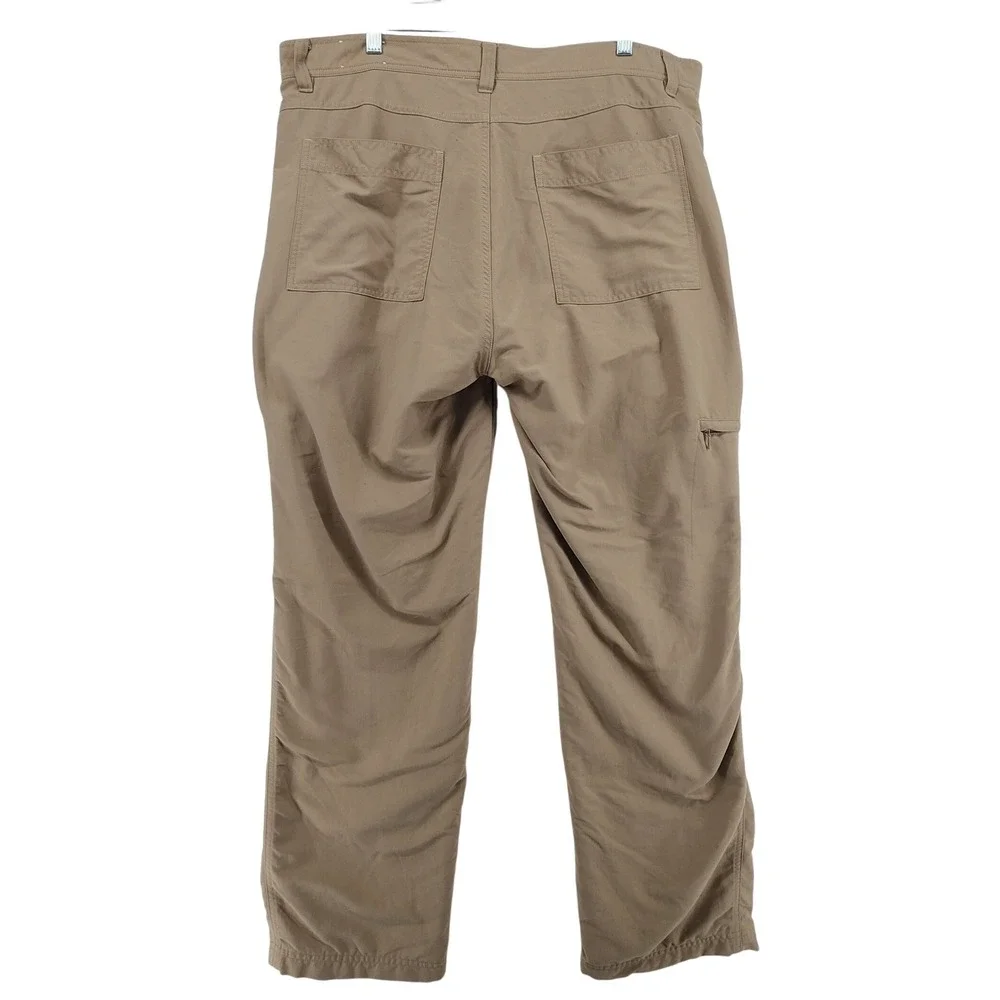 Orvis 40x32 Tan Fleece Lined Nylon Utility Pants Gorpcore Outdoor Hiking Rugged